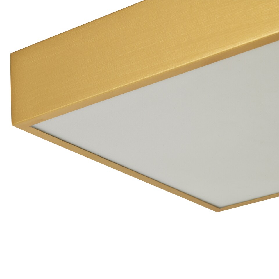 image 1 of Modern 25w LED Flush Square Ceiling Light in Brushed Gold with Opal Diffuser | Gold