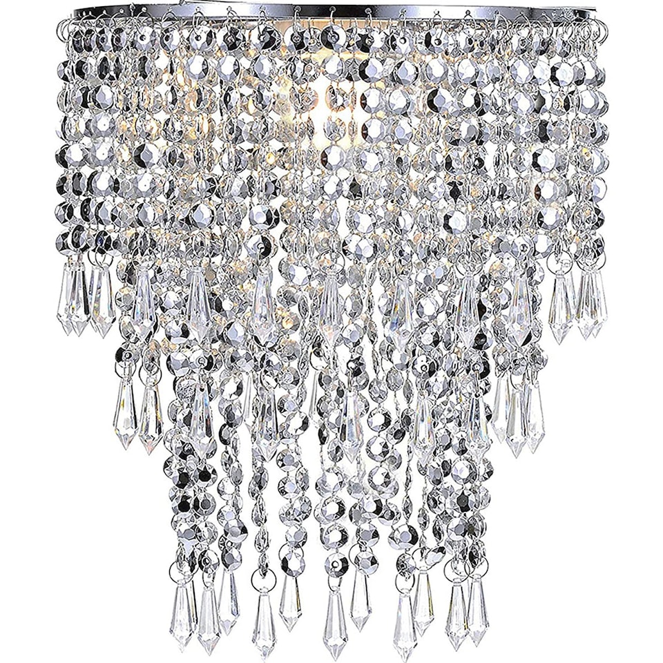 image 1 of CGC LIZA Large Crystal & Chrome Ceiling Pendant Shade | Silver | Silver | Large