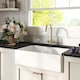 image 4 of Fireclay Kitchen Bundle - Double Bowl Stepped Weir Butler Sink, Wastes & Mono Lever Tap, 795mm - Brushed Brass - Balterley