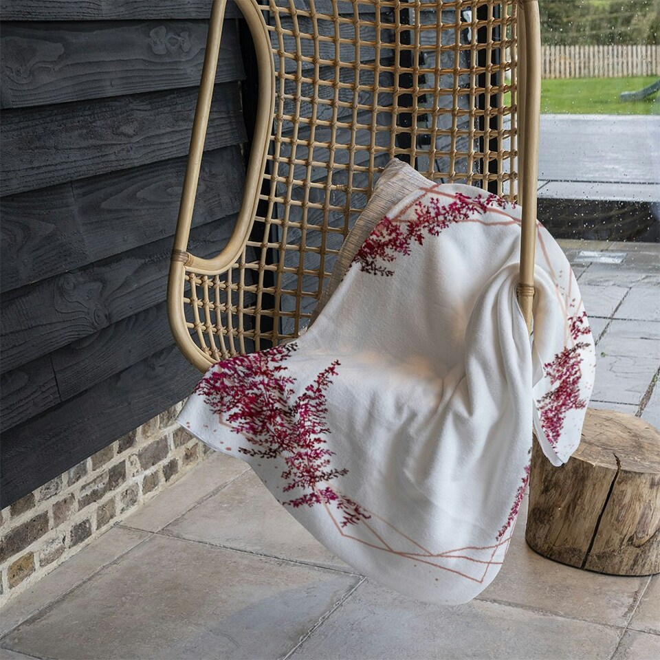 image 1 of Pink Flower And Geometric Shapes (Blanket)