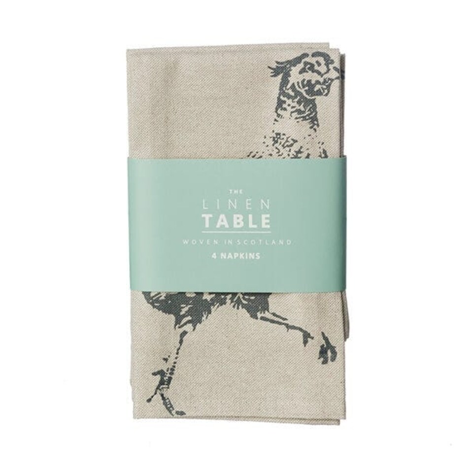image 1 of The Just Slate Company Set of 4 Pheasant Linen Napkins