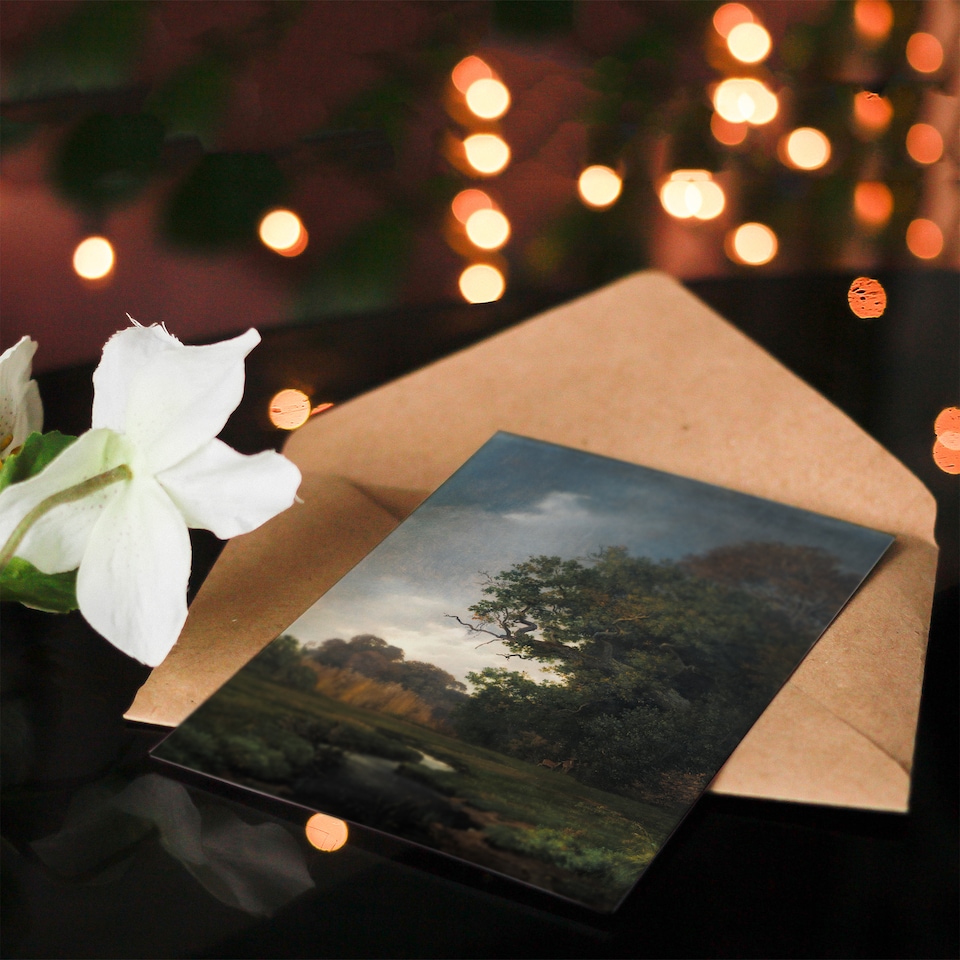 image 1 of Johan Thomas Lundbye Art Card Landscape With Gray Weather