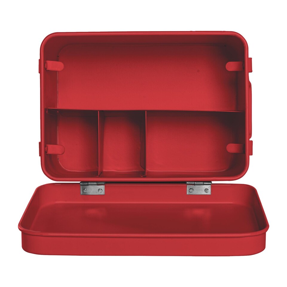 image 1 of Harbour Housewares Vintage Metal First Aid Box - 23cm - Red | Red | Red | 1