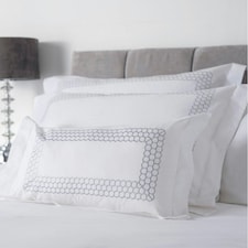 Belledorm Honeycomb Filled Boudoir Cushion - White/Grey - One Size