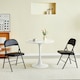 image 6 of Set of 2 Folding Dining Chairs Metal Frame Padded Seats