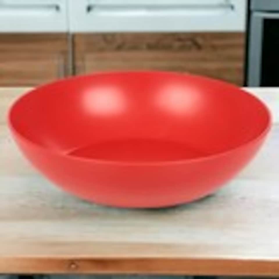 image 1 of 6 Unbreakable Plastic Deep Round Bowls Coloured Reusable Dinner and Picnic Plates | Multi | Multicoloured | 6