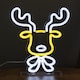 image 4 of 25cm Light up Christmas Reindeer Face Table Top Neon Sign