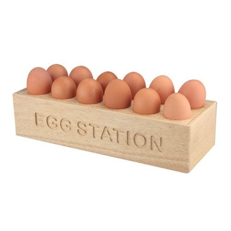 image 1 of Rubber Wood 12 Egg Station