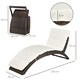 image 7 of Outsunny Garden Rattan Sun Lounger Foldable Patio Chaise Chair Brown
