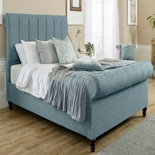 Sally Linen King Bed Frame - Duck Egg
