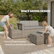 image 4 of Outsunny 6 Piece Rattan Garden Furniture Set, Nesting Patio Conversation Set | Grey | Dark Grey | Five Plus Seater