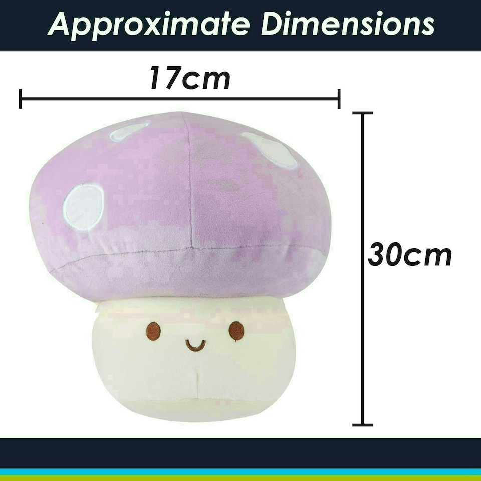 image 1 of Lilac Mushroom Mochi Soft Toy Cute Plushie Huggable Cuddly Plush 30cm Lilac