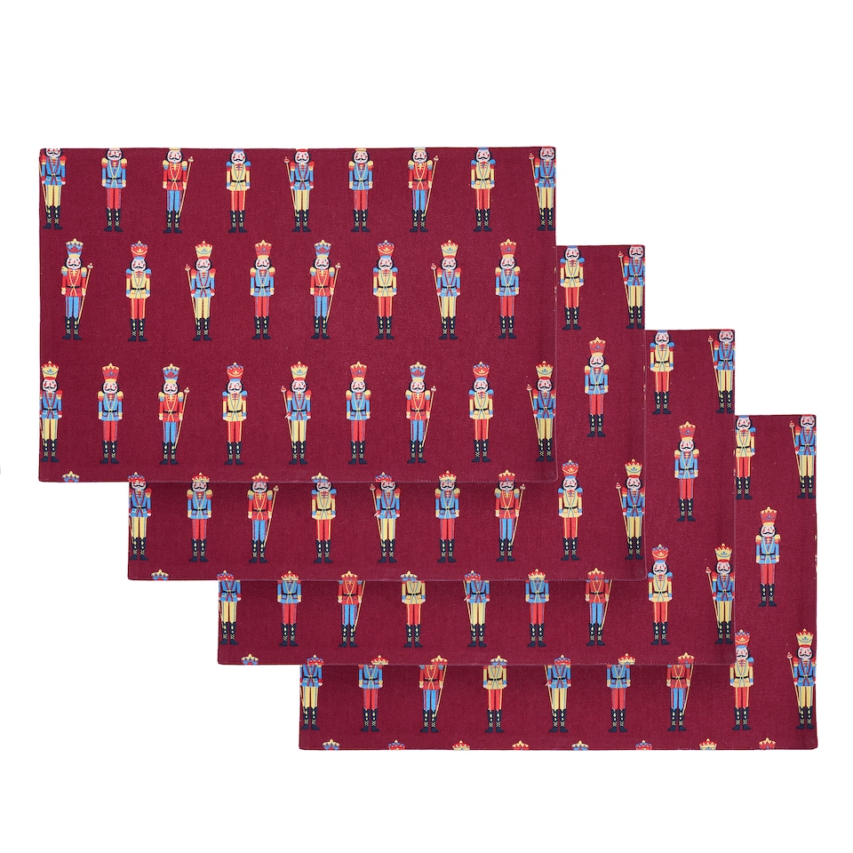 image 1 of Catherine Lansfield Christmas Nutcracker Cotton Dining Placemat 4 Pack