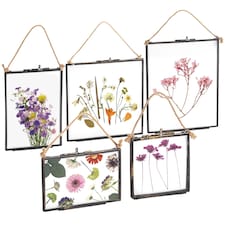 Nicola Spring Hanging Metal Photo Frames Gallery Set - 5 Sizes - Black | Black | Black | One Size
