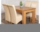 image 2 of Dakota 127 x 82cm Oak Small Dining Table and 4 Montana Leather Chairs | Cream | Cream