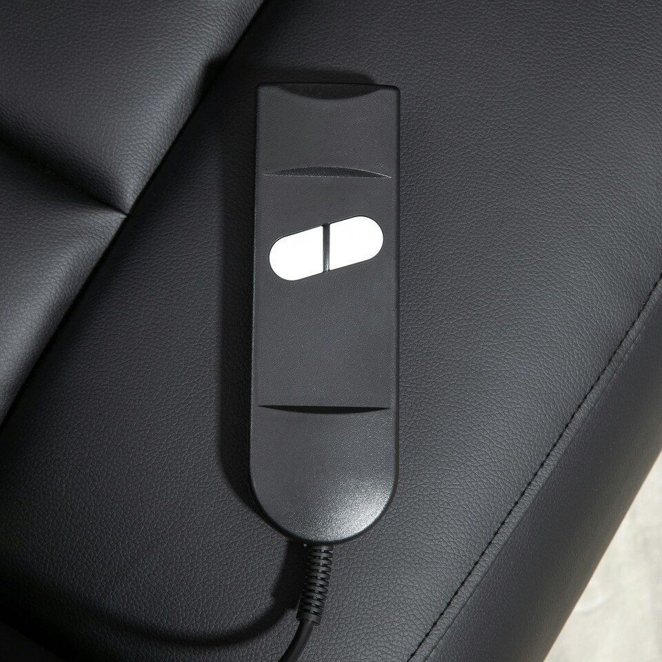 image 1 of HOMCOM Power Lift Chair, PU Leather Electric Recliner with Side Pocket, Black | Black | One Size