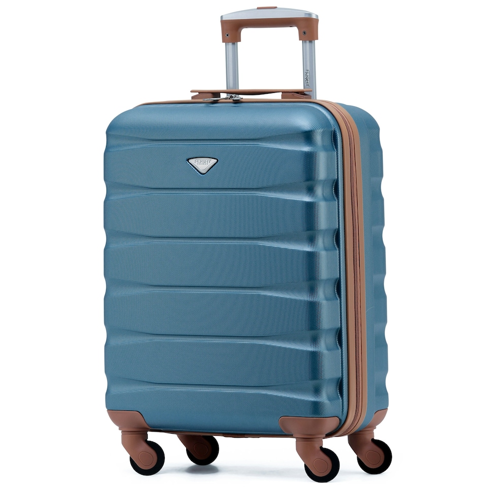 image 1 of 55x40x20cm Ryanair (Priority) TUI, Carry on Cabin Suitcase Hard Shell Approved for 60+ Airlines Blue | Blue/Tan | Cabin Bag
