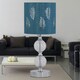 image 5 of First Choice Lighting Set of 2 Chrome Two Ball Table Lamps with Teal Fern Shades Chrome | Green