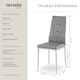 image 6 of Dining Chair Set - high backrest, slim steel legs & rhinestone highlights - Set of 8 Grey