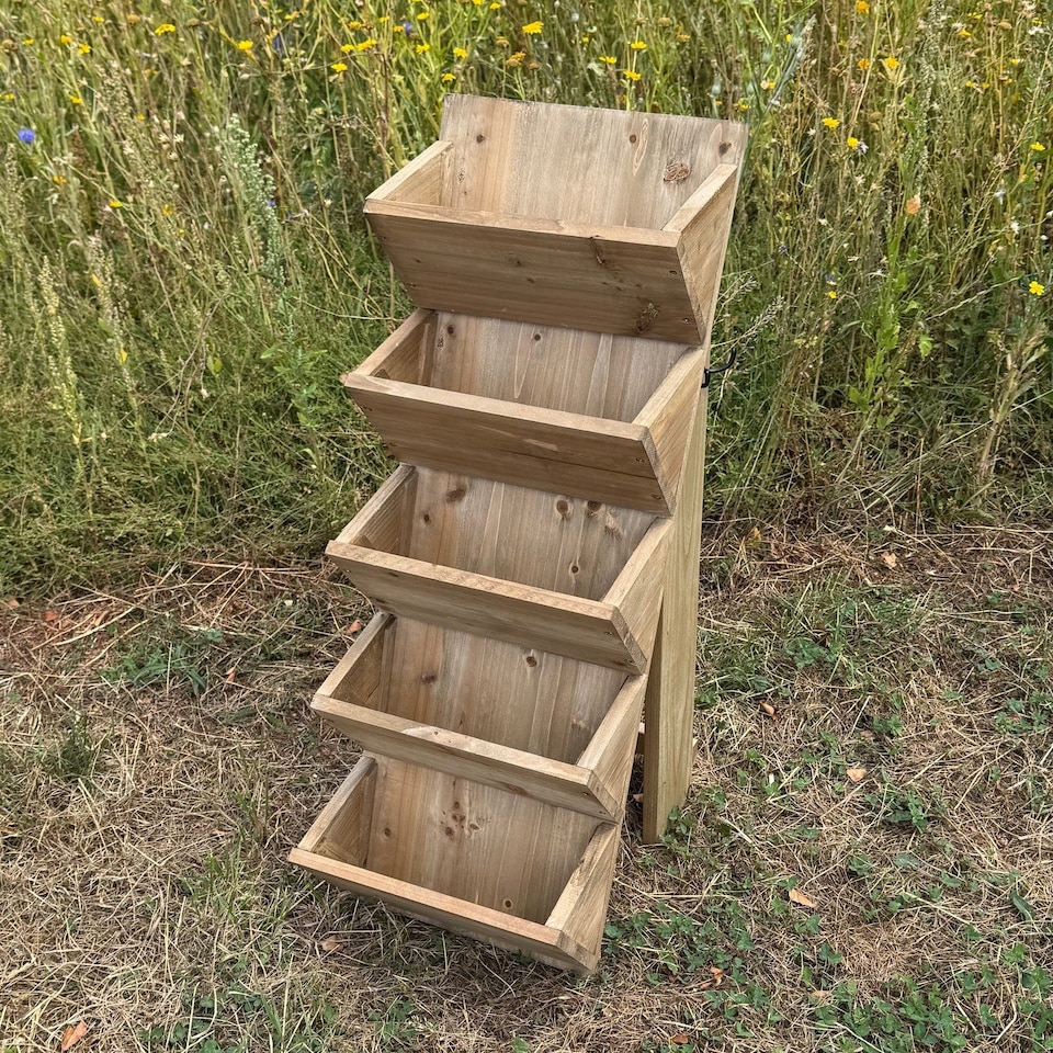 image 1 of 5 Tier Stepped Wooden Garden Flower & Herb Planter