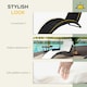 image 4 of Outsunny Garden Rattan Sun Lounger Foldable Patio Chaise Chair Black