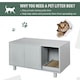 image 7 of PawHut Cat Litter Box Enclosure & House w/ Nightstand/End Table Design, Grey