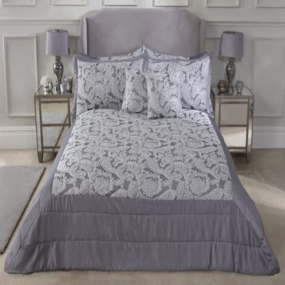 image 1 of Cavendish Bedspread Silver Grey | Grey