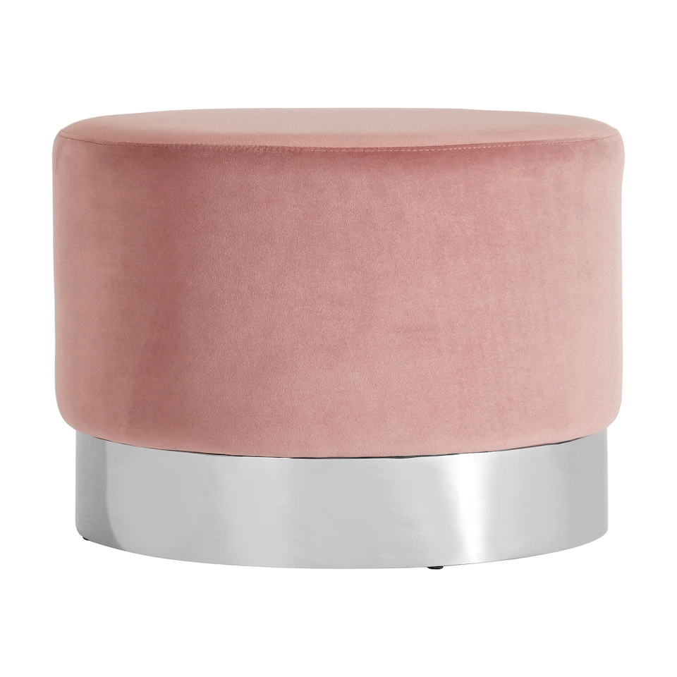 image 1 of Interiors by Premier Vogue Pink Velvet Round Stool