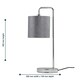image 8 of First Choice Lighting Chrome Arched Table Lamp with Grey Glitter Shade Chrome | Grey