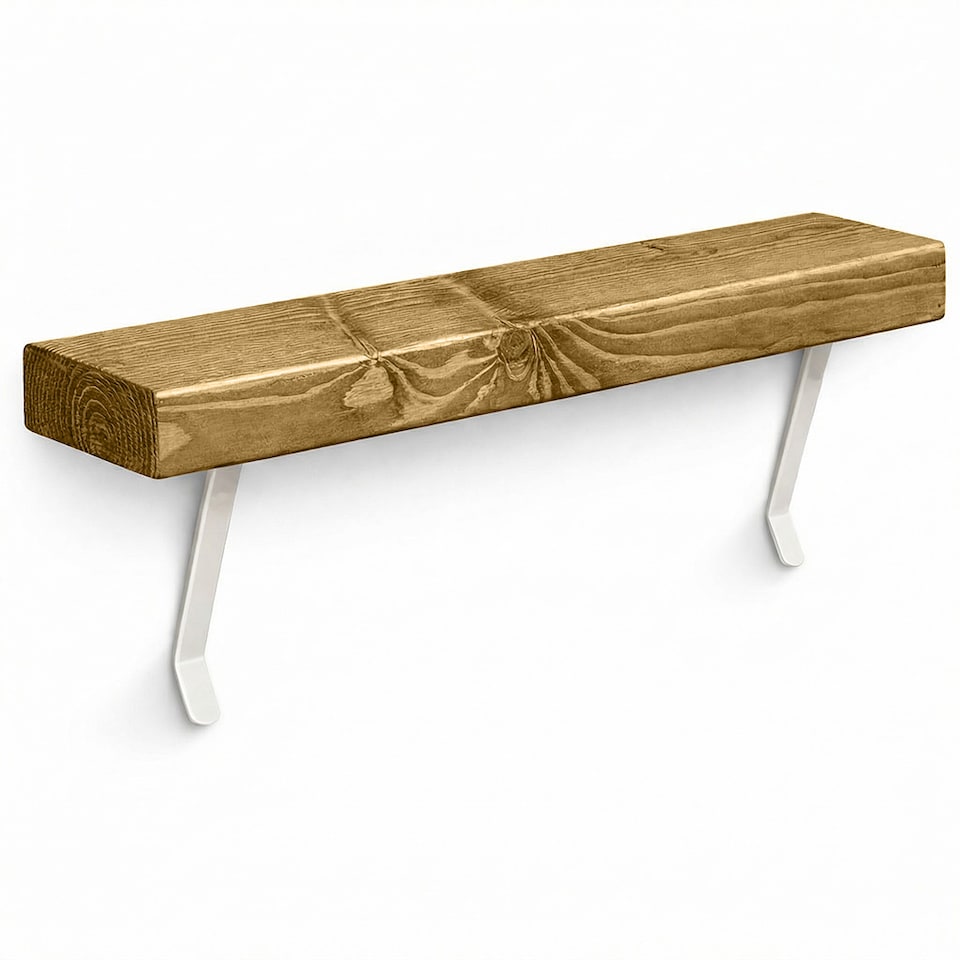 image 1 of MKGT Solid Wood Radiator Shelf with No-Drill Brackets, Handmade in UK, Dark Oak – 50cm