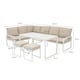 image 4 of Aluminium Corner Sofa Set With Black Rattan Storage Box - White