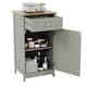 image 9 of Bath Vida Priano 1 Door 1 Drawer Freestanding Bathroom Storage Cabinet, Grey & Oak