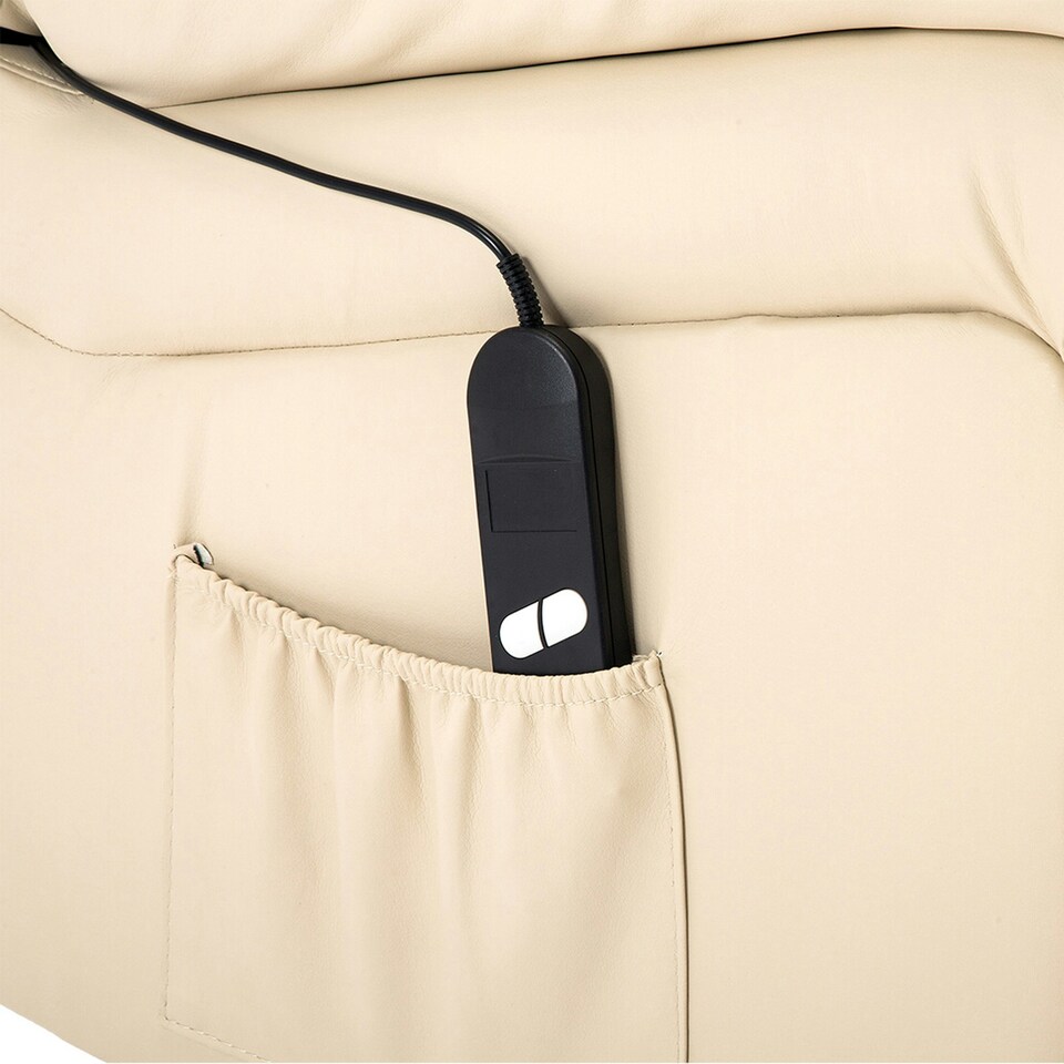image 1 of Seattle Electric Single Motor Rise Recliner Bonded Leather Chair (Cream)