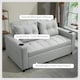 image 5 of HOMCOM 2 Seater Pull Out Sofa Bed with Pockets for Living Room Light Grey 