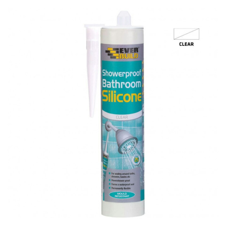 image 1 of Everbuild Showerproof Bathroom Silicone Clear