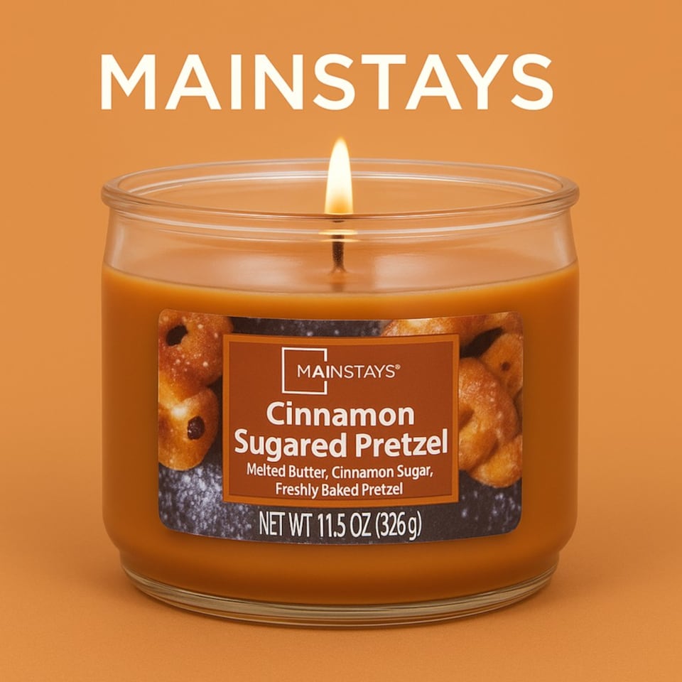 image 1 of Mainstays Cinnamon Sugared Pretzel Scented Candle 11.5oz (326g)