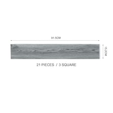Living and Home 21Pcs Rustic Style Wood Plank PVC Flooring - Grey 91.5 L x 15.2 Wcm Grey