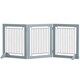 image 1 of PawHut Foldable Wooden Pet Gate w/ 3 Panels 2 Support Feet for Small Dogs