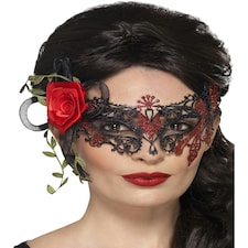 Day of the Dead Metal Filigree Eyemask, Black - FEMALE - ADULT - N/A
