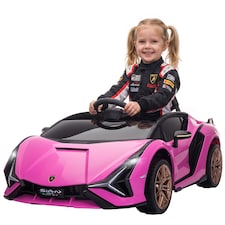 HOMCOM Lamborghini SIAN 12V Electric Car for Kids w/ Remote Control | Pink | Pink