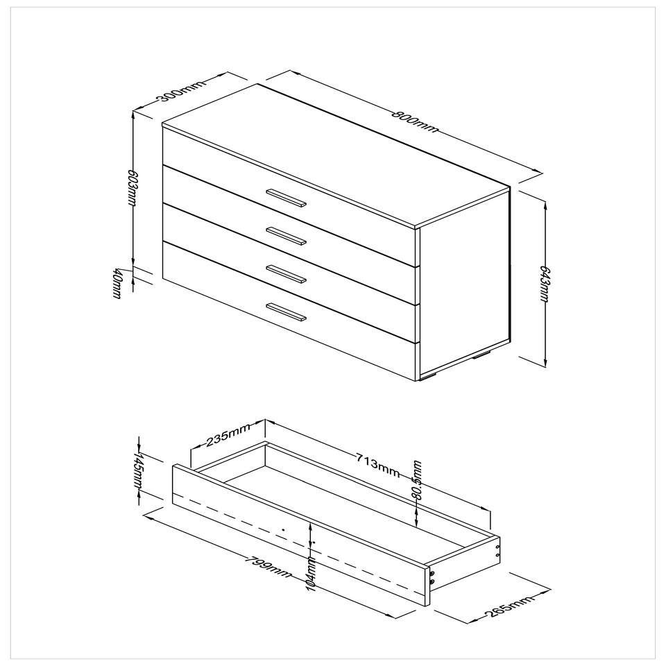 image 1 of Lido, 4 Chest Of Drawers White