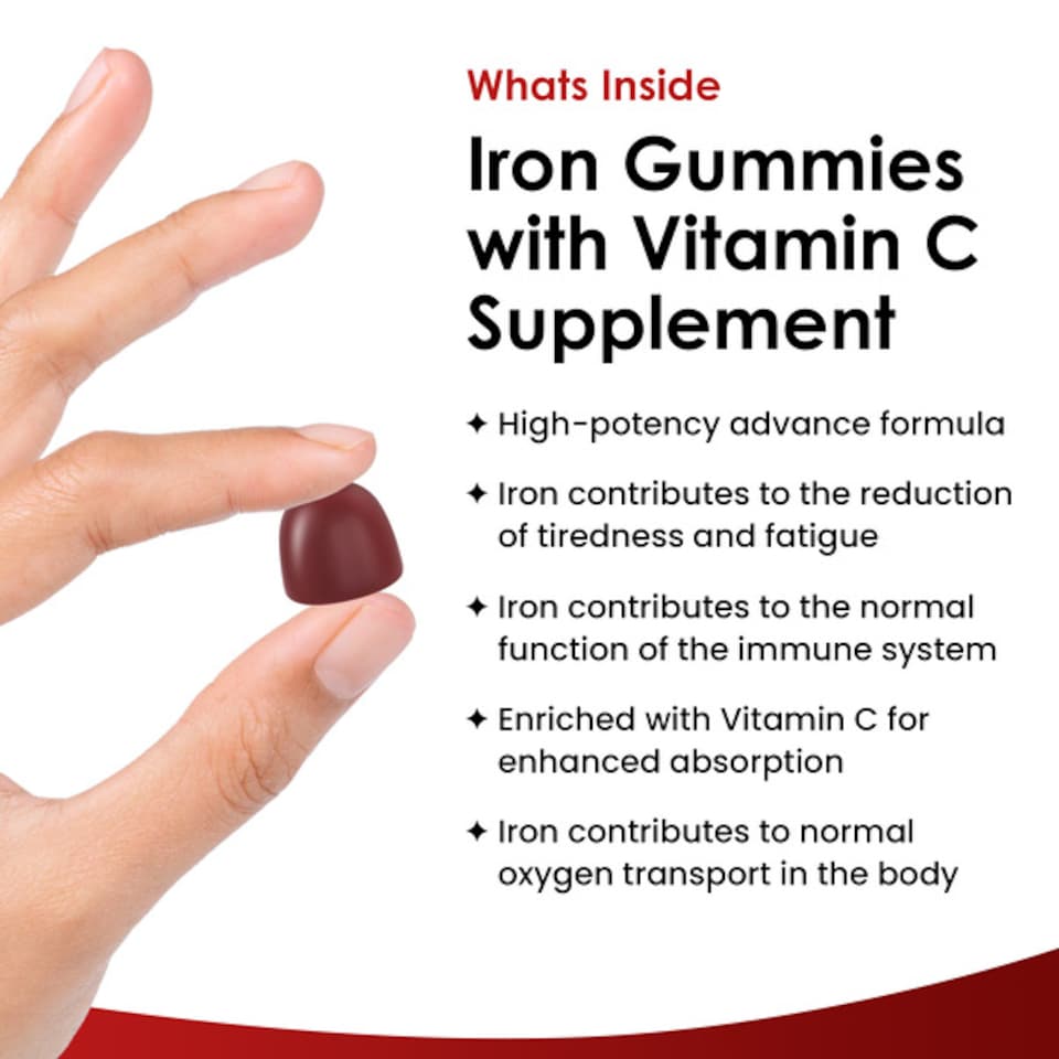 image 1 of Iron Gummies 14mg - 60 Iron Supplements, Vitamin C