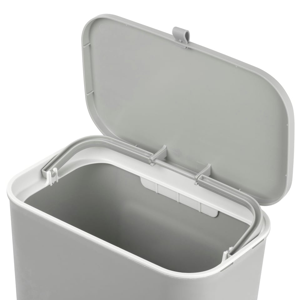 image 1 of Dihl Grey 9L Hanging Trash Bin with Lid Grey