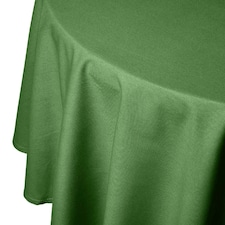 Homescapes Plain Cotton Dark Green Tablecloth - 178 cm Round Green
