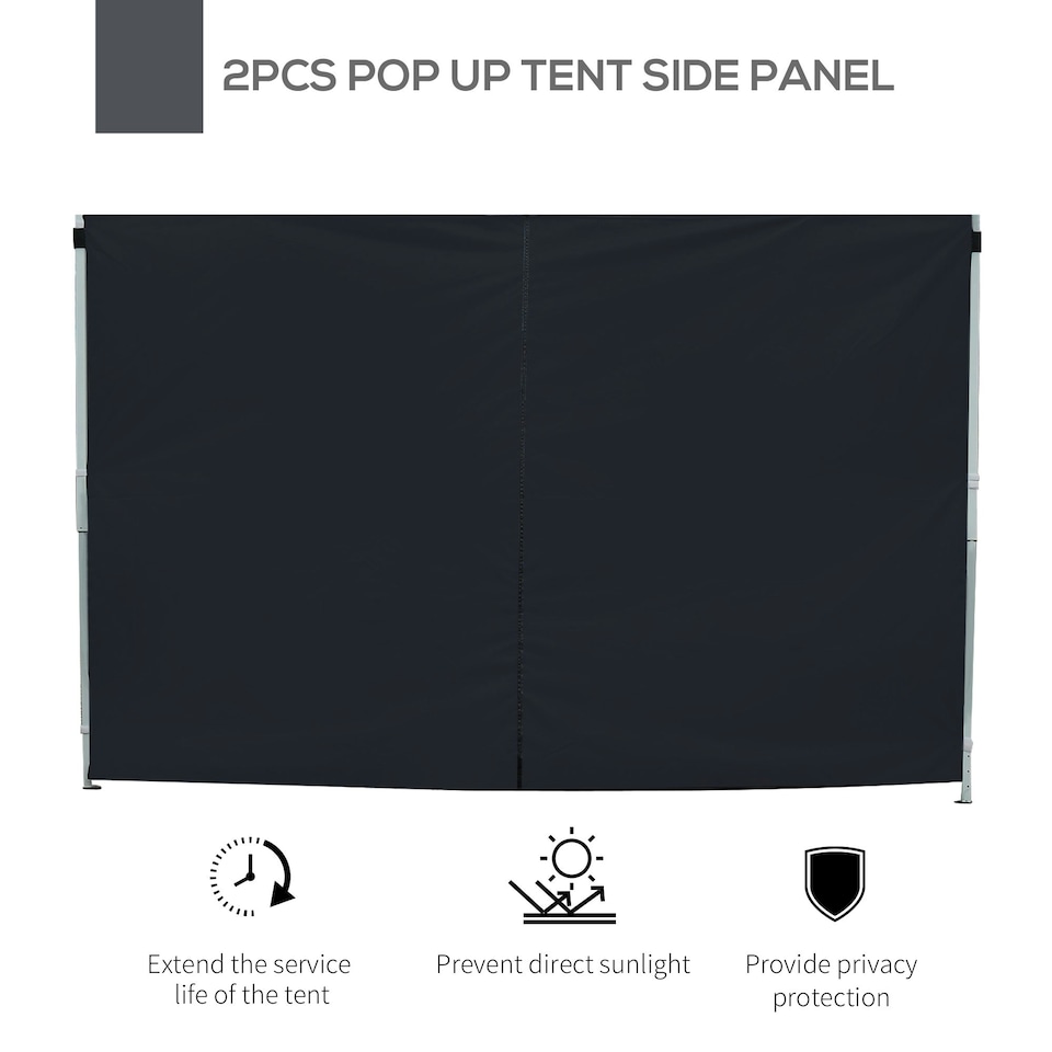 image 1 of Outsunny Gazebo Replacement Exchangeable Wall Panels w/  Window, Blue