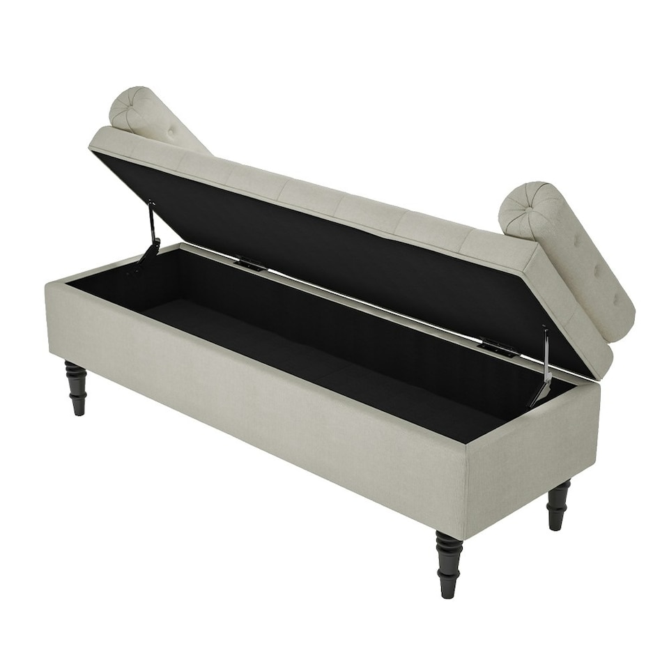 image 1 of Living and Home Storage Ottoman Bench with Armrests