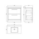 image 5 of Balterley Longnor 2 Drawer Floor Standing Vanity Unit with Square Basin and Marble Worktop, Woodgrain Graphite Grey, 800mm