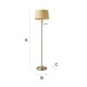 image 6 of ValueLights Adjustable Swing Arm Floor Lamp In Brushed Chrome Finish With Beige Light Shade