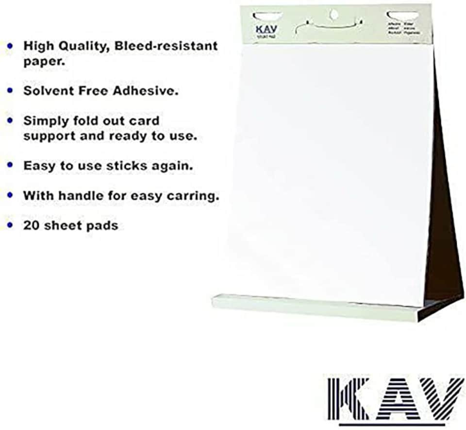 KAV A1 Flipchart Paper Pad with Plain Perforated Bleed proof 40
