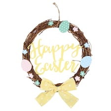 Something Different Happy Easter Pastel Willow Wreath